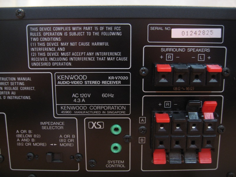 Kenwood Audio Video Stereo Receiver KR V7020 8 3